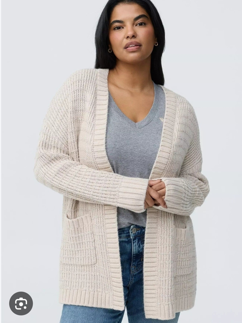 Torrid NWT Sz 2 Cream Open-Front Chunky Knit Cardigan
